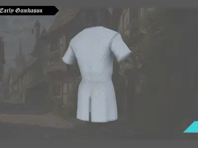 Medieval Early Gambason - For Metahuman Low-poly 3D model