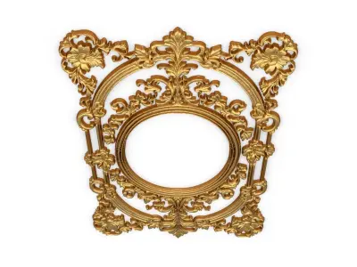Plaster decorative frame ornament 15 3D model