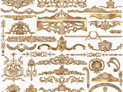 Collection of 40 classic carvings Part 5 3D model