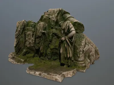 statue mountain  Low-poly 3D model