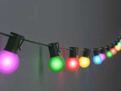 String Christmas Lights V8 Low-poly 3D model