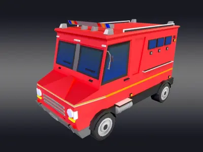 Cartoonish Police Car 3D model