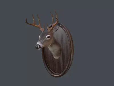 Deer Head Taxidermy Low-poly 3D model