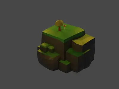 Low Poly Rock Cliff Free low-poly 3D model
