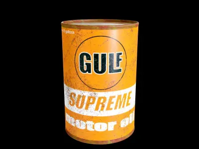 Motor oil cans Low-poly 3D model