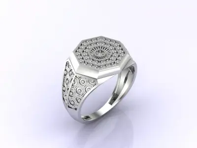 Print Ready STL 3DM  Gents Rings Diamond Men Ring  3D print model 232