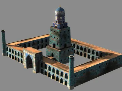 Samarkand Historical Building Low-poly 3D model