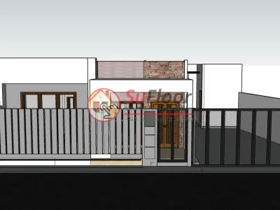 House 14x12m code 446- Sketchup 3D model 3D model 3D model