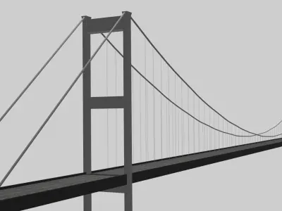 Istanbul Bosphorus Bridge Low Poly 3D Model  Low-poly 3D model