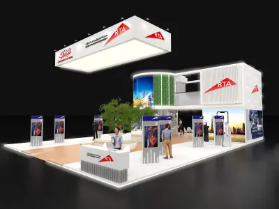 12x17 All Side open Exhibition Stand 3D model 3D model