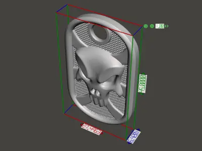  skull Pendant jewelry the punisher vol1 tag  3D print model