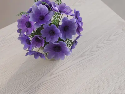 Flowers in vase 4 3D model