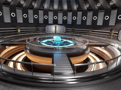 Sci-Fi Interior Scene 3D Model With 25 Sci-Fi Music Tracks Low-poly 3D model