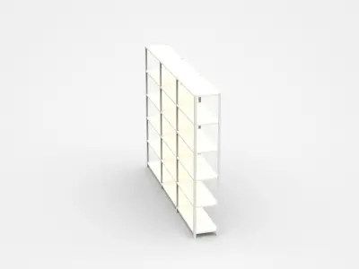 Semi-level White Industrial Shelf 3D model