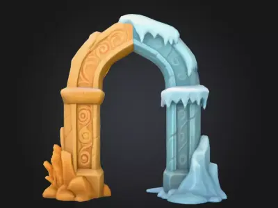 Dual Element Archway Low-poly 3D model