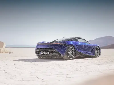 Modern supercar unbranded 3D model