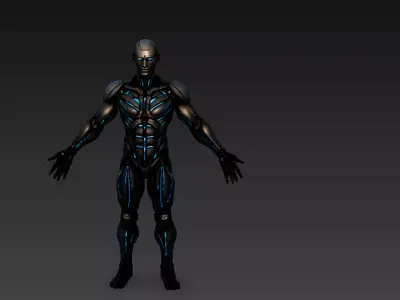 Futuristic Robotic Humanoid  Ultra Realistic 3D Model Low-poly 3D model