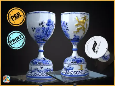 F1 Dutch GP Trophy Award - Formula One PBR  cinematic - 3D print 3D model