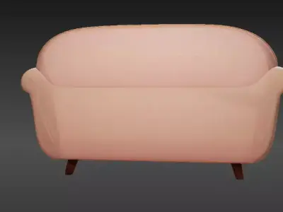 Modern Luxury  Sofa Chair 3D Model Stylized Cartoon Game-Ready  Low-poly 3D model
