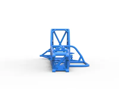 Frame of Supermodified front engine race car V3 Scale 1 to 25 3D print model