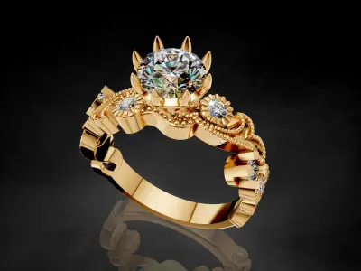 Luxury Woman Ring 3D print model
