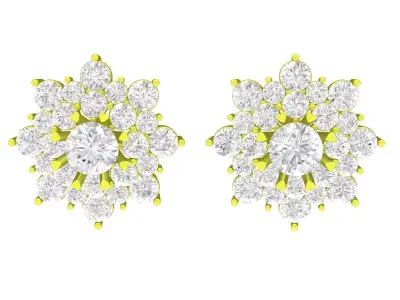 5911 Luxury Diamond Earrings 3D print model
