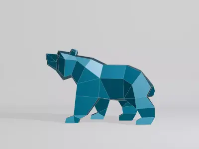 Polygonal Bear Low-poly 3D model