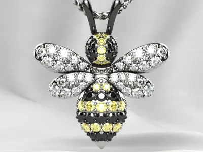 Bee Gold Pendant 3D print model