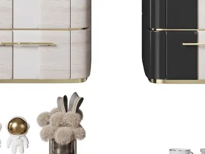 bedside Modern combination table 3D model