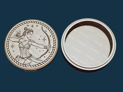 Sagittarius Zodiac Sign V-Carved - Digital Files for CNC Router  3D model