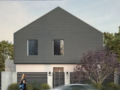 Modern gable townhouse high-quality exterior  3D model