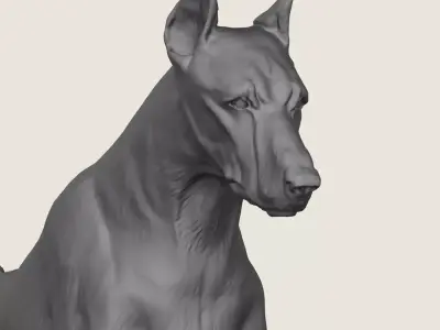Doberman Dog Jumping 3D print model