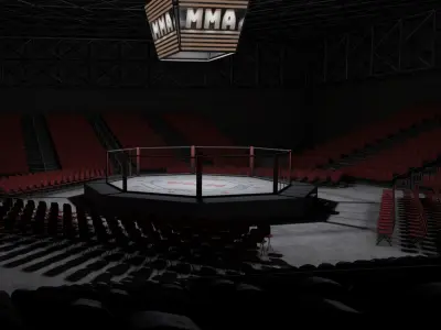 VR MMA Octagon Cage Ring Low-poly 3D model