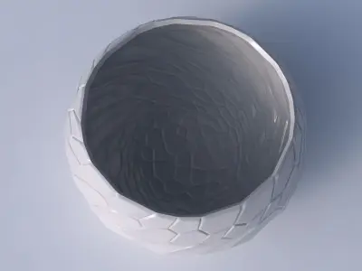 Bowl spheric twisted with organic cells 3D print model