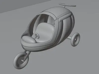 Multi-purpose hybrid electric self-charging solar tricycle 3D model