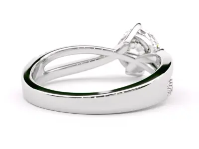 Twisted Round Shape Diamond Engagement Ring 3D print model