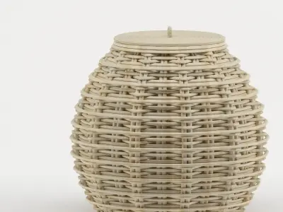 basket set 3d model rattan storage 3D model