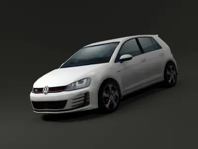Vw Golf mk7 GTI low polygonal model Low-poly 3D model