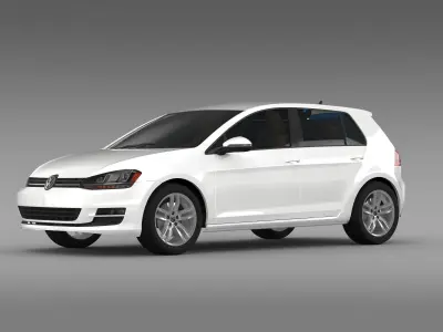 Volkswagen Golf TDI 5d 2015 3D model