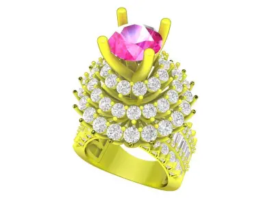 A7702 Luxury HongKong Diamond Women Fashion Ring 3D Print 3D print model