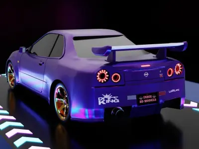 Nissan Skyline R34 GTR V 1999 Low-poly 3D model