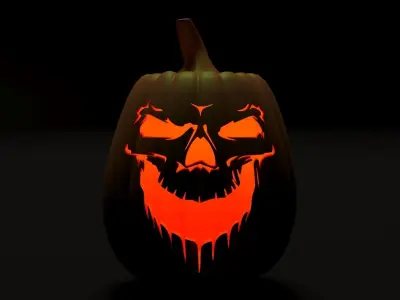 Scary halloween pumpkin 3D print model