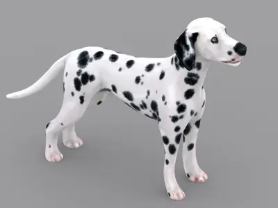 dog dalmatain spotty dog 3D model