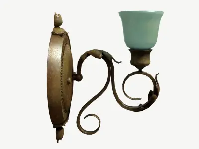 Antique Wall Lamp Low-poly 3D model