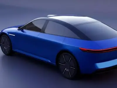 Sleek Blue Electric Sedan 3D model