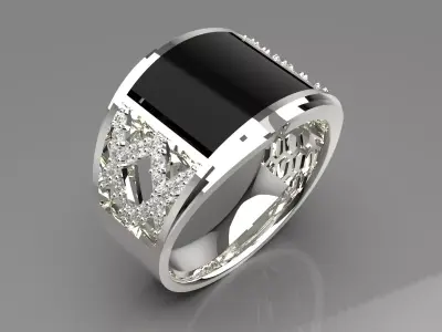 man diamond ring mr0125 3D print model