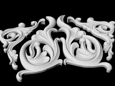 Central decor ornament for furniture 3D model 510