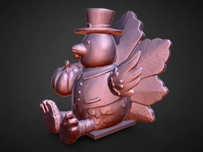 thanksgiving turkey figurine statue 3D print model