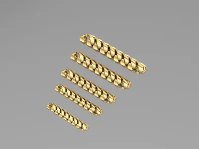 5 size twin cuban  chain fashion just STL file 3D model
