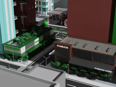 Low Poly city Free low-poly 3D model